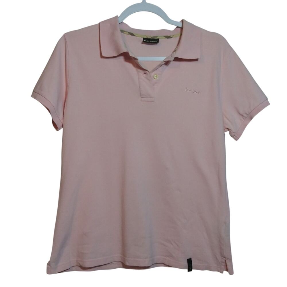 Barbour Primrose Pink Bowford Polo Shirt Preppy Casual Size 8